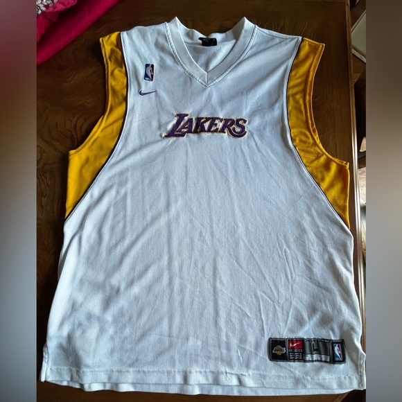 VTG Nike Team Los Angeles Lakers Warm Up Shooting Jersey Large Blank Kobe Era - Picture 1 of 14